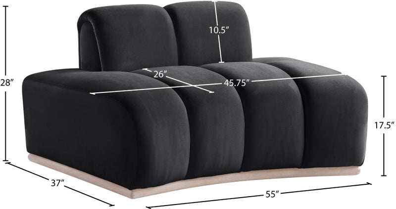 Jace Velvet Upholstered Accent Chair in Black - 44093Black-C
