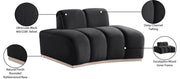 Jace Velvet Upholstered Accent Chair in Black - 44093Black-C