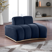 Jace Velvet Upholstered Accent Chair in Blue - 44093Navy-C