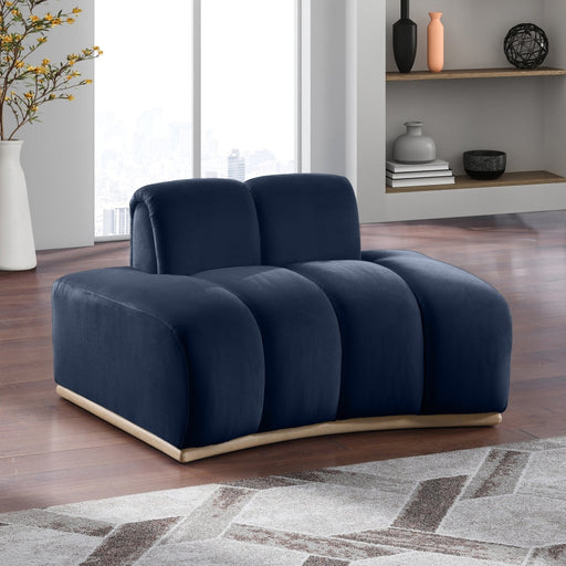 Jace Velvet Upholstered Accent Chair in Blue - 44093Navy-C