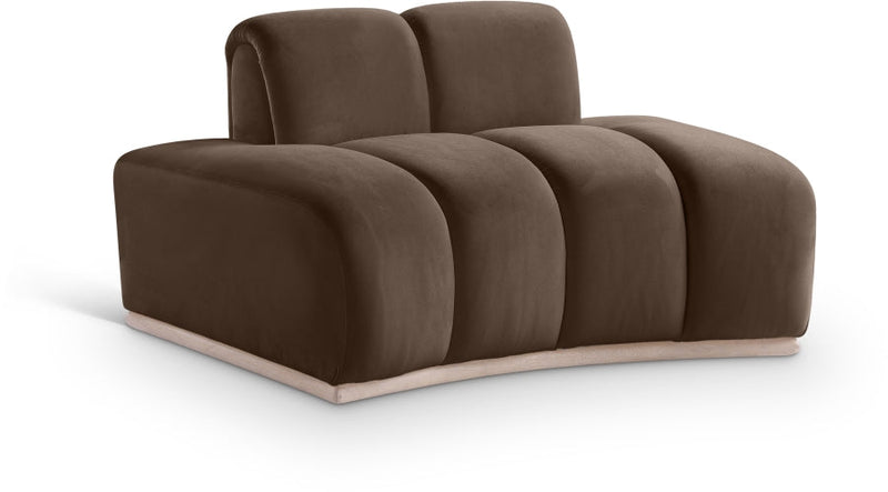Jace Velvet Upholstered Accent Chair in Brown - 44093Brown-C