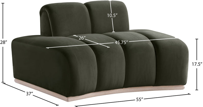 Jace Velvet Upholstered Accent Chair in Green - 44093Green-C