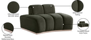 Jace Velvet Upholstered Accent Chair in Green - 44093Green-C