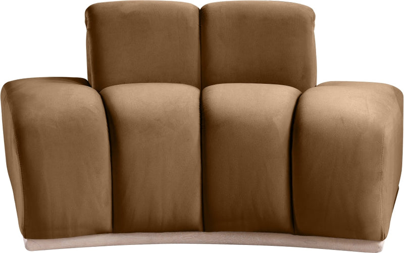 Jace Velvet Upholstered Accent Chair in Saddle - 44093Saddle-C