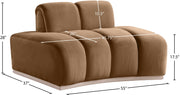 Jace Velvet Upholstered Accent Chair in Saddle - 44093Saddle-C