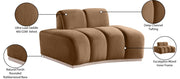 Jace Velvet Upholstered Accent Chair in Saddle - 44093Saddle-C
