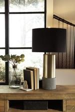 Jacek Gray/Brass Finish Table Lamp (Set of 2) - Gate FurnitureTable Lamp Pair