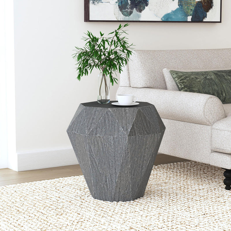 Jacinto Octagonal Solid Mango Wood Side Table Grey - 931159