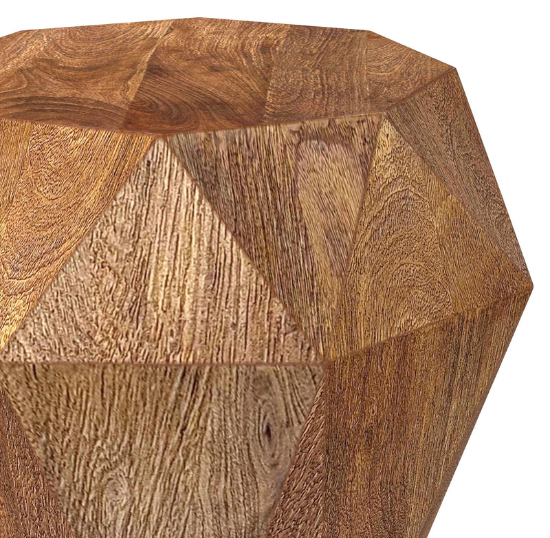Jacinto Octagonal Solid Mango Wood Side Table Natural Brown - 931158