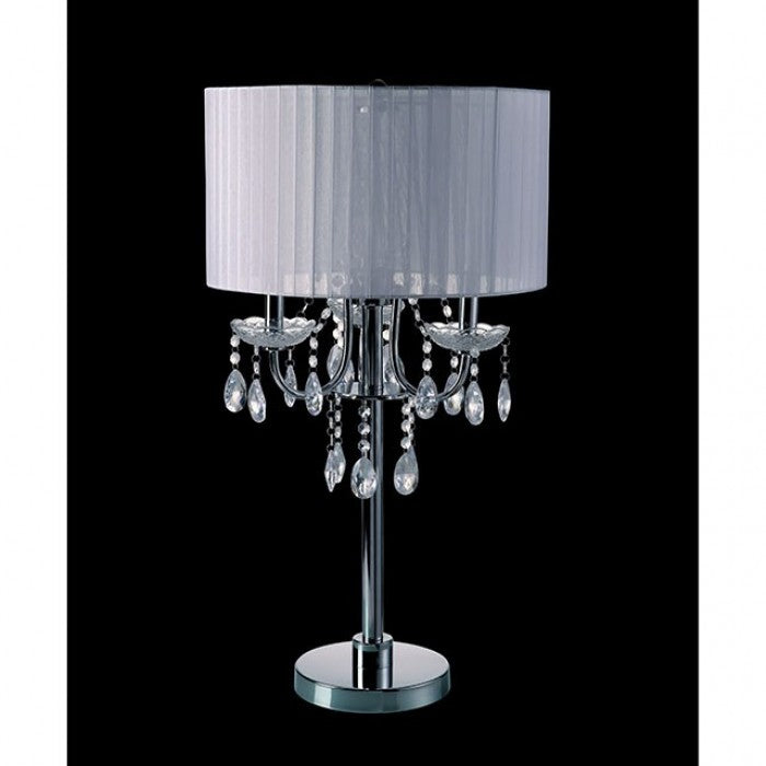Jada Chrome/White Table Lamp - L76733WH-T
