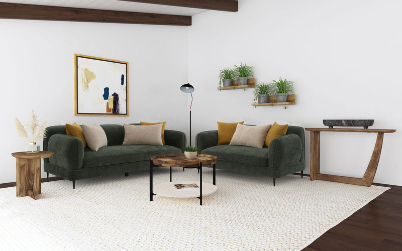 Jade 2-piece Chenille Upholstered Sofa Set Green - 509131-S2