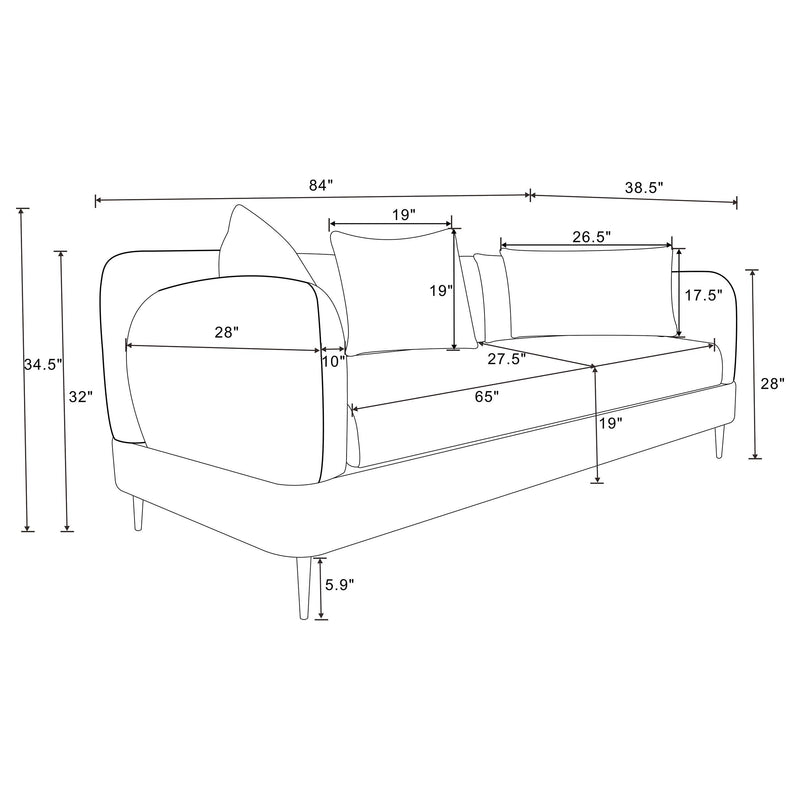 Jade 2-piece Chenille Upholstered Sofa Set Latte - 509411-S2