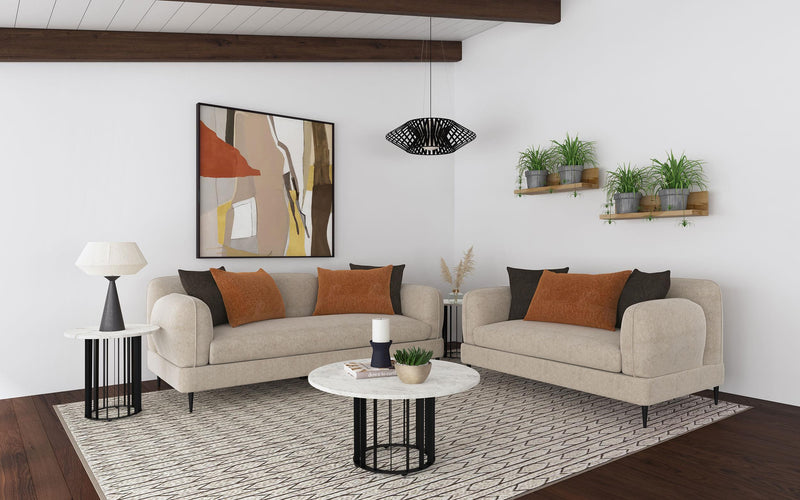 Jade 2-piece Chenille Upholstered Sofa Set Latte - 509411-S2