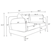 Jade Chenille Upholstered Modern Track Arm Loveseat Green - 509132