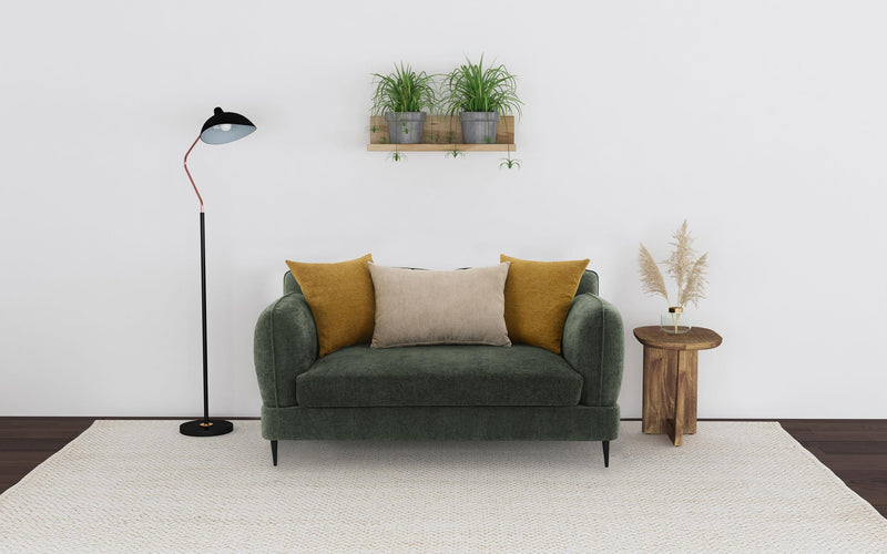 Jade Chenille Upholstered Modern Track Arm Loveseat Green - 509132
