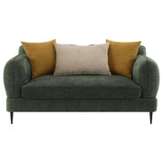 Jade Chenille Upholstered Modern Track Arm Loveseat Green - 509132