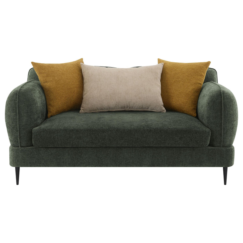 Jade Chenille Upholstered Modern Track Arm Loveseat Green - 509132