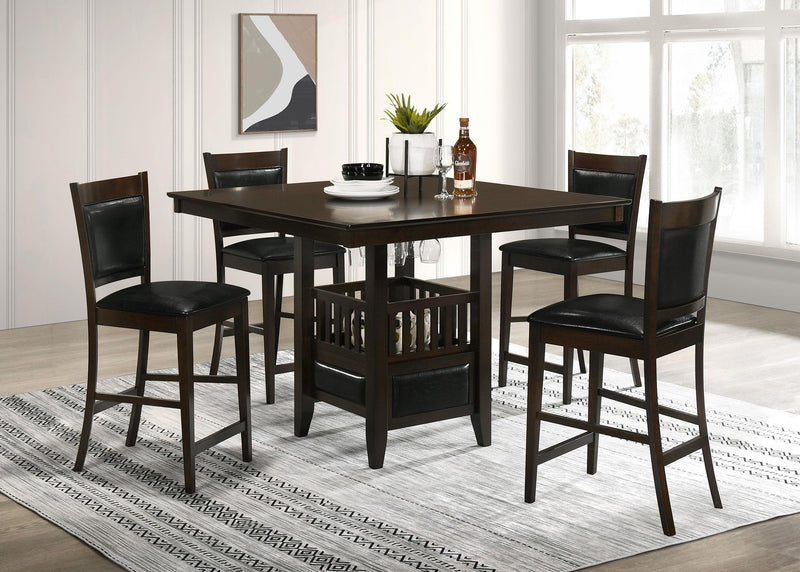 Jaden 5-piece Square Counter Height Dining Set Espresso - 100958-S5