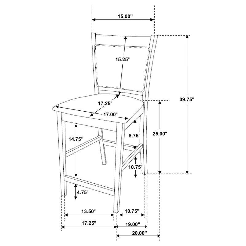Jaden 5-piece Square Counter Height Dining Set Espresso - 100958-S5