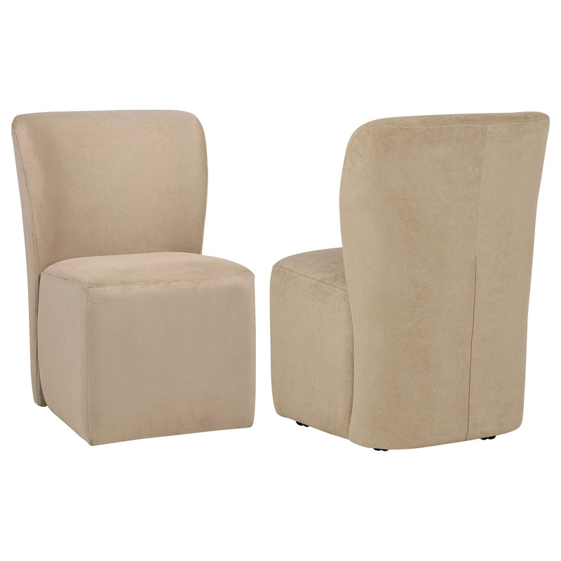 Jaelynn Upholstered Parsons Dining Side Chair Tan (Set of 2) - 107052TAN