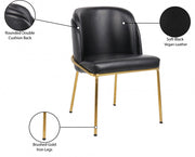 Jagger Vegan Leather Upholstered Dining Chair in Black, Set of 2 - 882Black-C