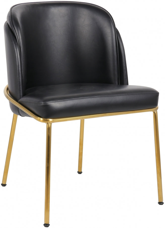 Jagger Vegan Leather Upholstered Dining Chair in Black, Set of 2 - 882Black-C