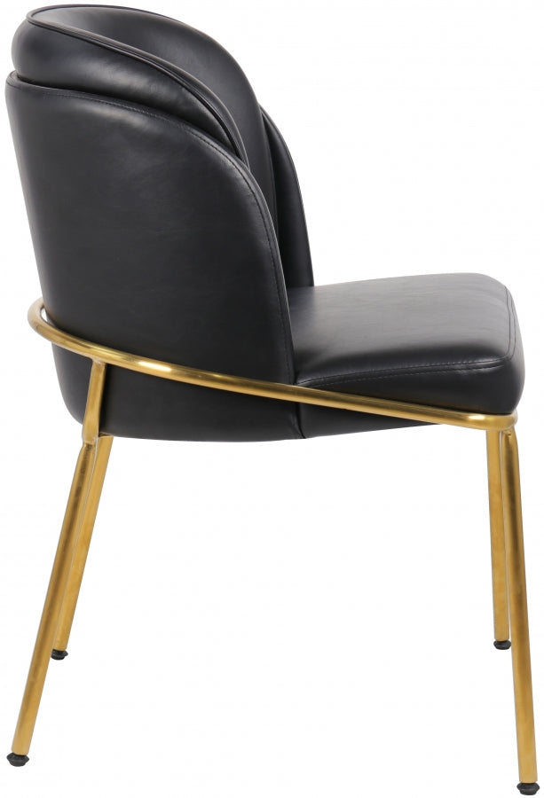 Jagger Vegan Leather Upholstered Dining Chair in Black, Set of 2 - 882Black-C