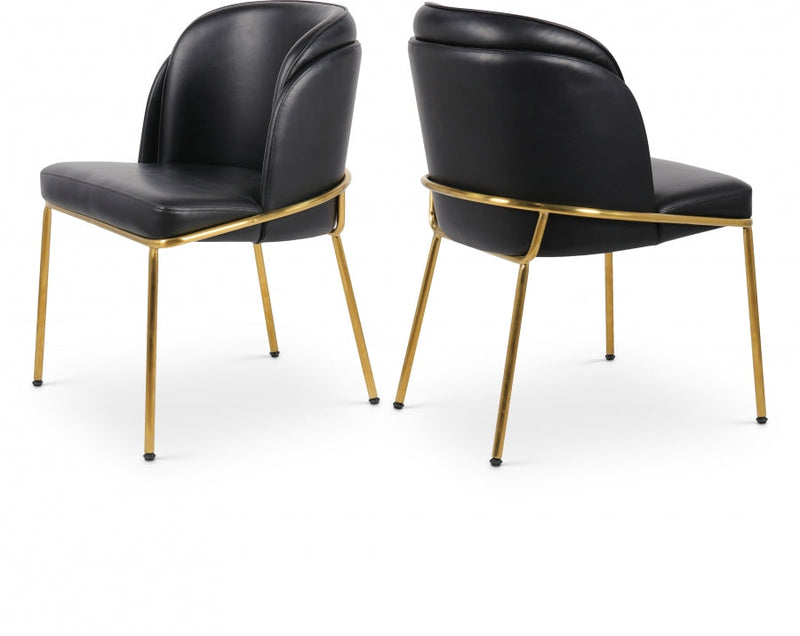 Jagger Vegan Leather Upholstered Dining Chair in Black, Set of 2 - 882Black-C