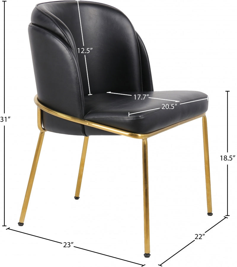 Jagger Vegan Leather Upholstered Dining Chair in Black, Set of 2 - 882Black-C