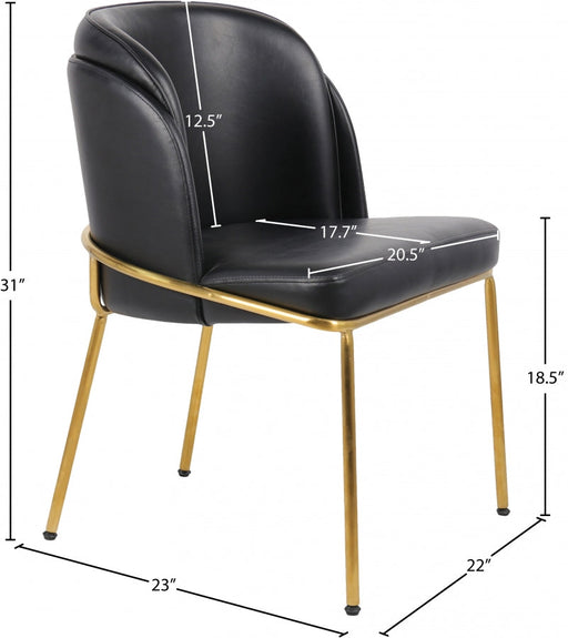 Jagger Vegan Leather Upholstered Dining Chair in Black, Set of 2 - 882Black-C