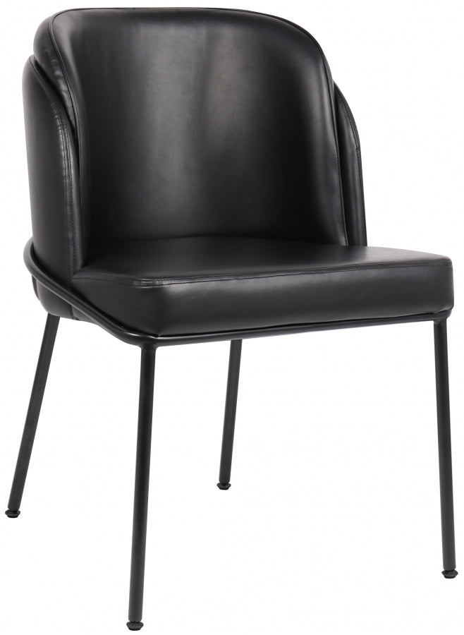 Jagger Vegan Leather Upholstered Dining Chair in Black, Set of 2 - 883Black-C