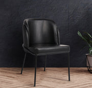 Jagger Vegan Leather Upholstered Dining Chair in Black, Set of 2 - 883Black-C