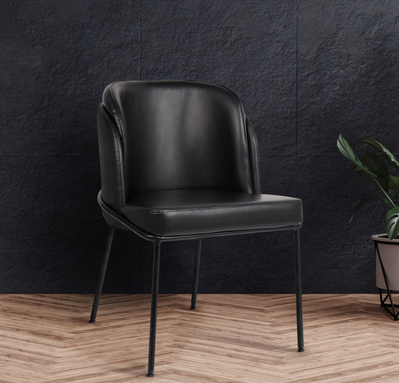 Jagger Vegan Leather Upholstered Dining Chair in Black, Set of 2 - 883Black-C