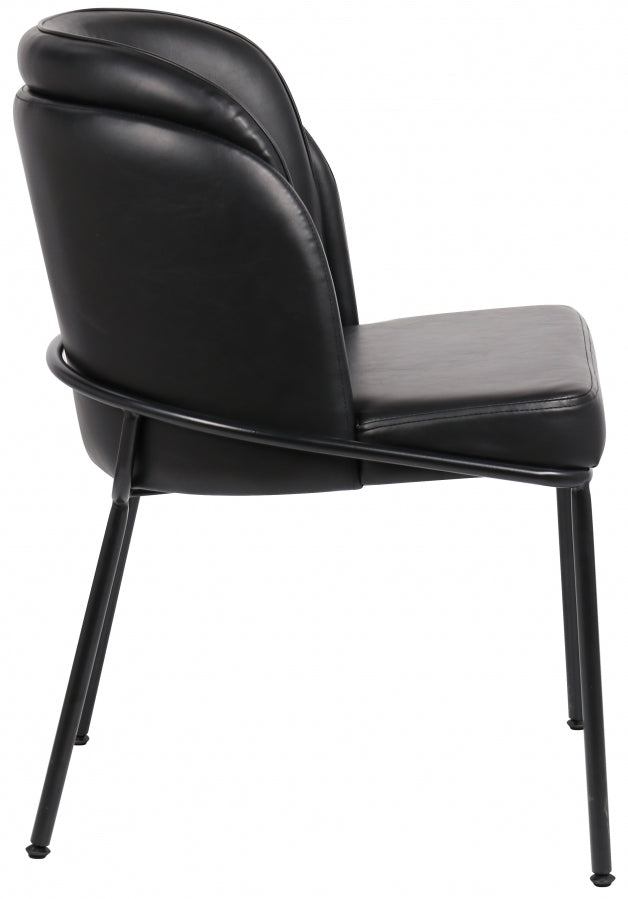 Jagger Vegan Leather Upholstered Dining Chair in Black, Set of 2 - 883Black-C