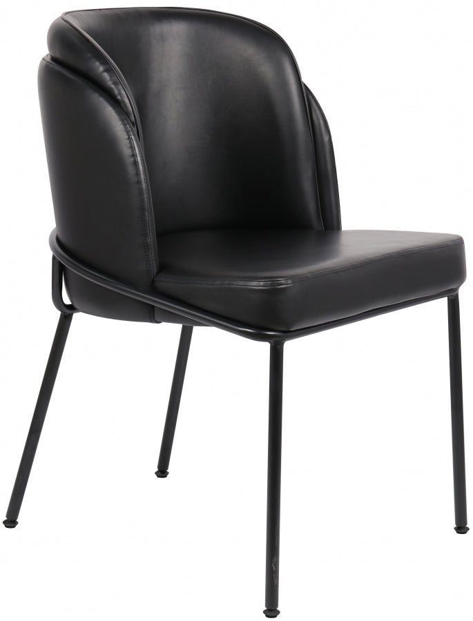 Jagger Vegan Leather Upholstered Dining Chair in Black, Set of 2 - 883Black-C