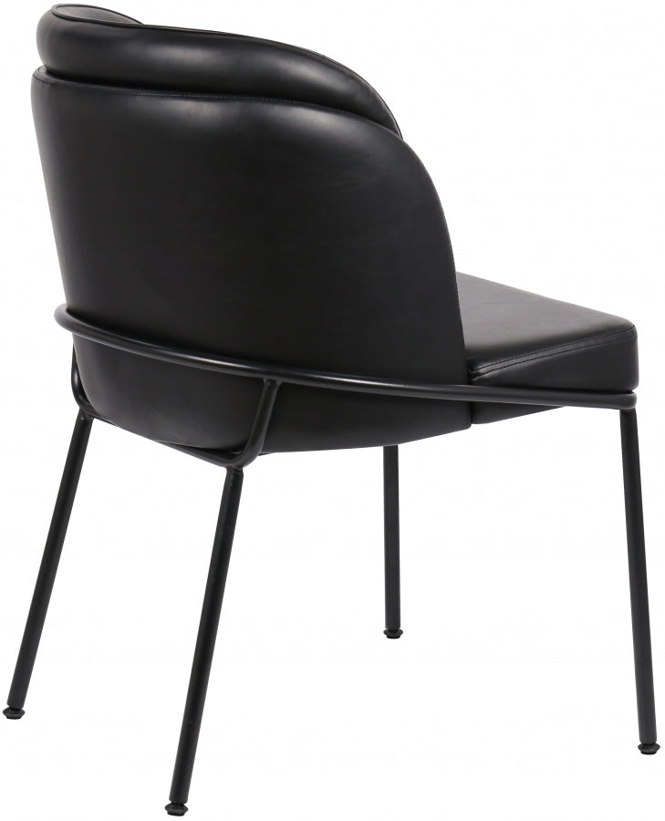 Jagger Vegan Leather Upholstered Dining Chair in Black, Set of 2 - 883Black-C