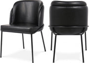 Jagger Vegan Leather Upholstered Dining Chair in Black, Set of 2 - 883Black-C