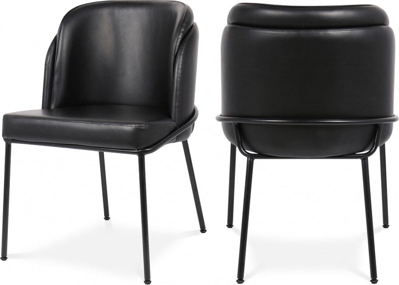 Jagger Vegan Leather Upholstered Dining Chair in Black, Set of 2 - 883Black-C