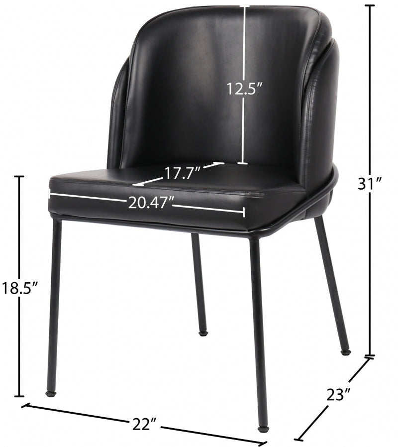 Jagger Vegan Leather Upholstered Dining Chair in Black, Set of 2 - 883Black-C