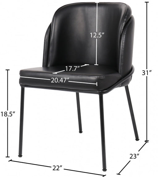 Jagger Vegan Leather Upholstered Dining Chair in Black, Set of 2 - 883Black-C