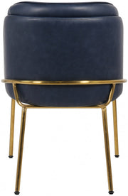 Jagger Vegan Leather Upholstered Dining Chair in Blue, Set of 2 - 882Navy-C