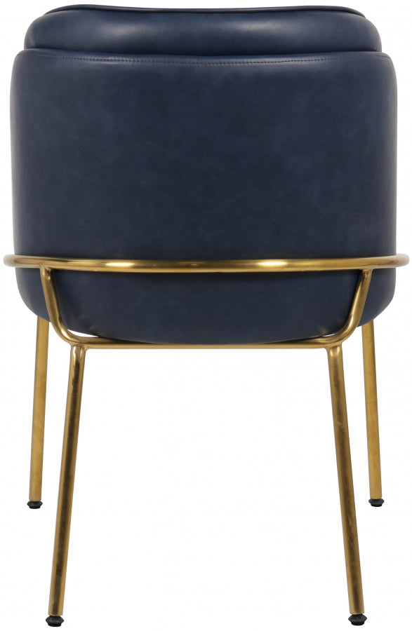 Jagger Vegan Leather Upholstered Dining Chair in Blue, Set of 2 - 882Navy-C