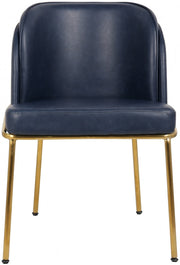 Jagger Vegan Leather Upholstered Dining Chair in Blue, Set of 2 - 882Navy-C