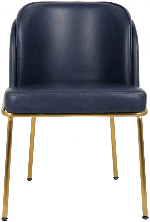 Jagger Vegan Leather Upholstered Dining Chair in Blue, Set of 2 - 882Navy-C