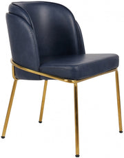 Jagger Vegan Leather Upholstered Dining Chair in Blue, Set of 2 - 882Navy-C