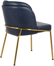 Jagger Vegan Leather Upholstered Dining Chair in Blue, Set of 2 - 882Navy-C