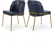 Jagger Vegan Leather Upholstered Dining Chair in Blue, Set of 2 - 882Navy-C