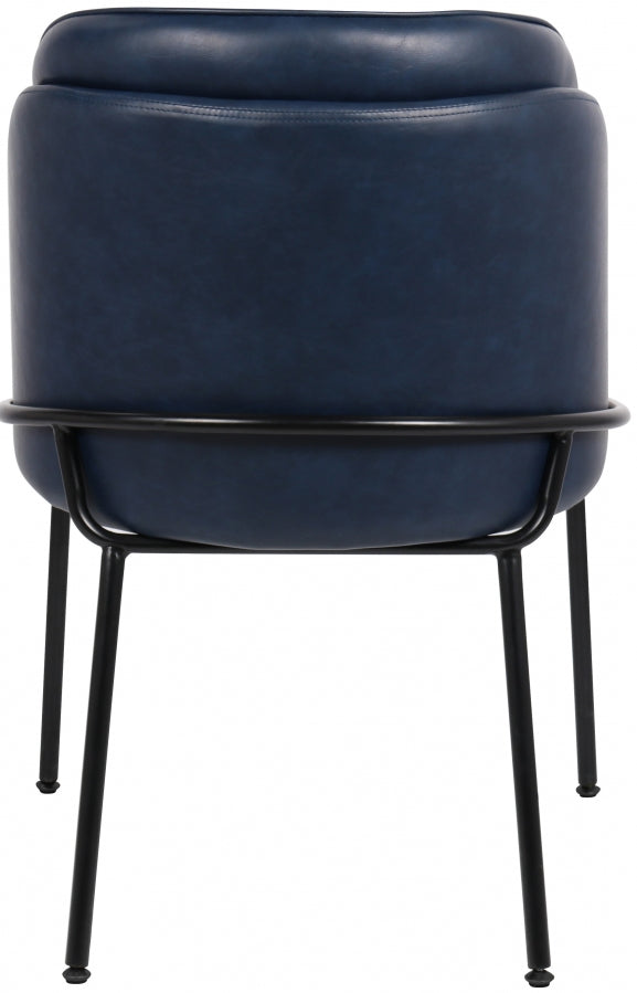 Jagger Vegan Leather Upholstered Dining Chair in Blue, Set of 2 - 883Navy-C