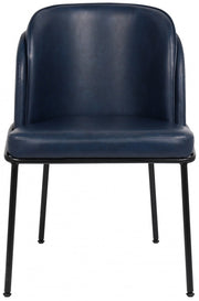 Jagger Vegan Leather Upholstered Dining Chair in Blue, Set of 2 - 883Navy-C