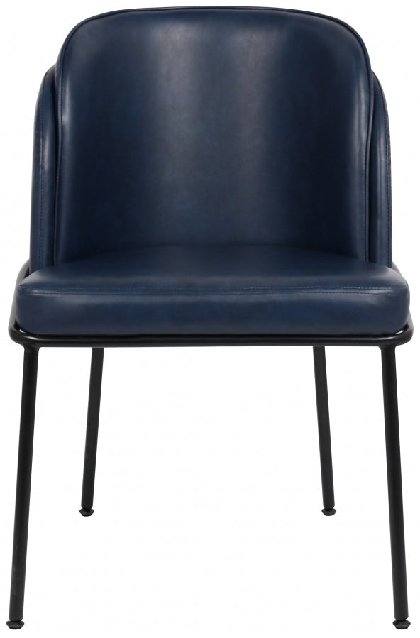 Jagger Vegan Leather Upholstered Dining Chair in Blue, Set of 2 - 883Navy-C